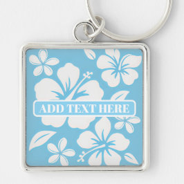 Tropical Blue Beach Blume Schlüsselanhänger