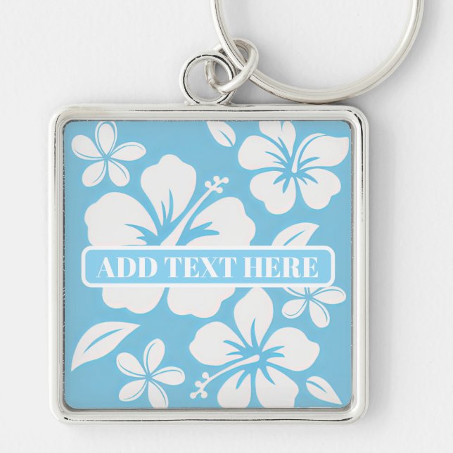 Tropical Blue Beach Blume Schlüsselanhänger (Vorne)