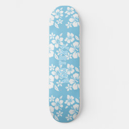 Tropical Blue Beach Blume Skateboard