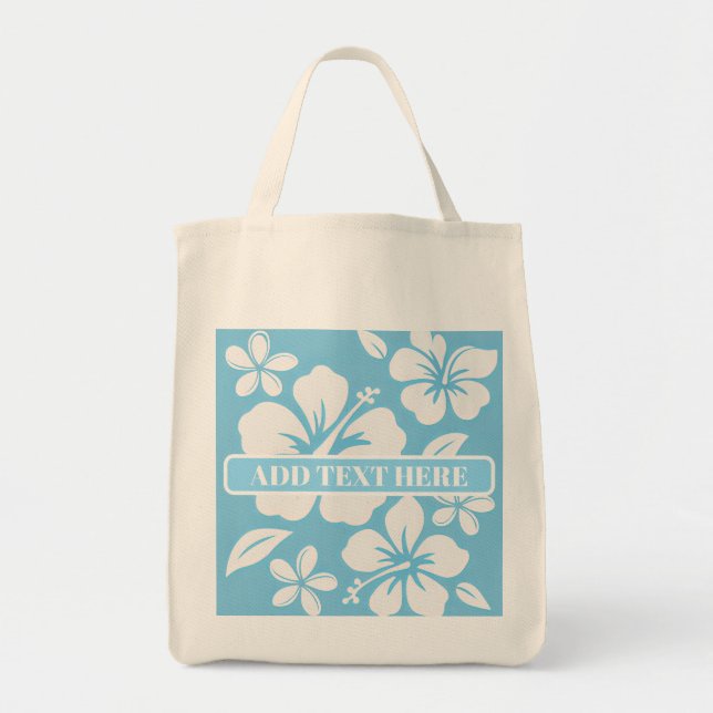 Tropical Blue Beach Blume Tragetasche (Vorne)