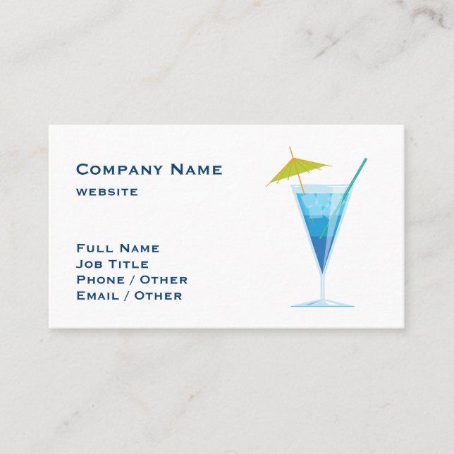 Tropical Blue Drink Business Card Visitenkarte (Vorderseite)