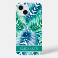 Tropical Blue Green Palm Fronds Personalisierter N