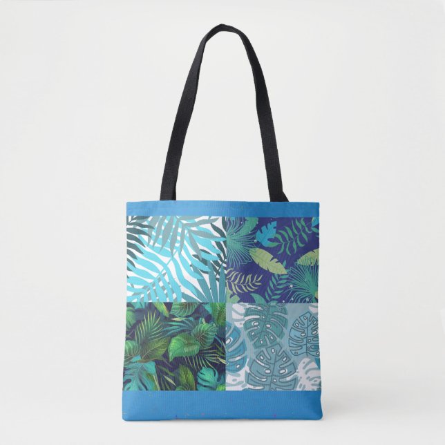 Tropical Blue Hawaii Crazy Quilt Tasche (Vorderseite)