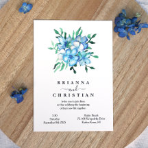 Tropical Blue Hibiskus Blume Hochzeit Einladung