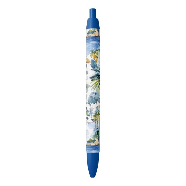 Tropical Blue Mediterranean Wedding Kugelschreiber (Vorderseite Vertikal)