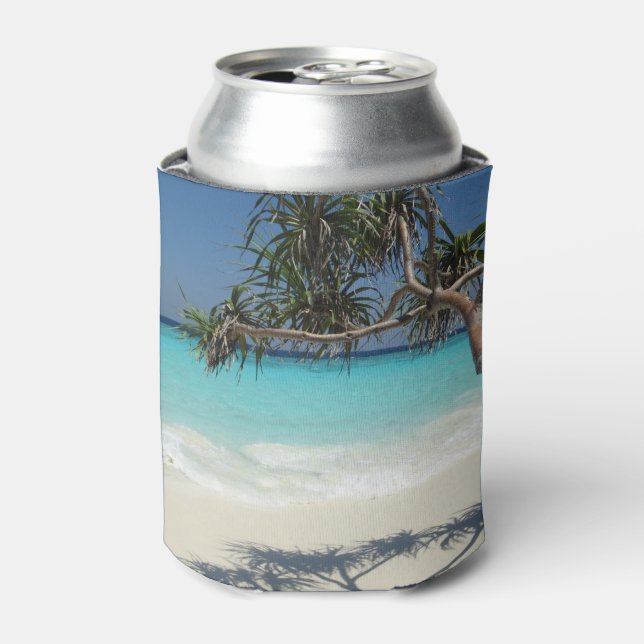 Tropical Blue Ocean Beach Scene Foto Dosenkühler (Kanne Vorderseite)