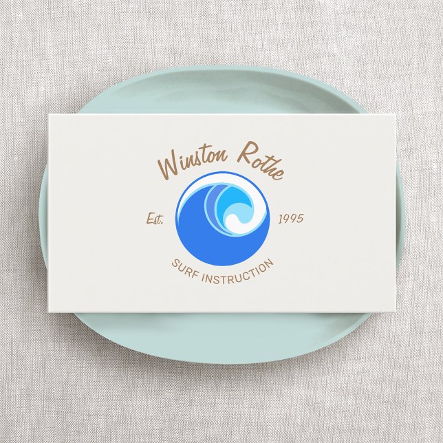 Tropical Blue Ocean Wave Logo Visitenkarte (Von Creator hochgeladen)