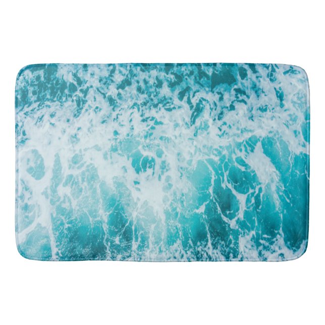 Tropical Blue Ocean Waves Badematte (Vorderseite)