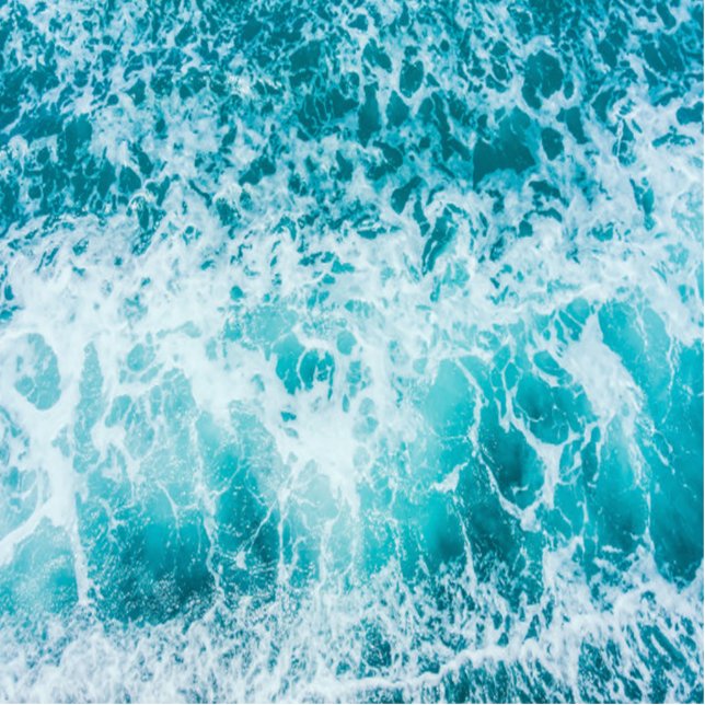Tropical Blue Ocean Waves Freistehende Fotoskulptur (Vorne)