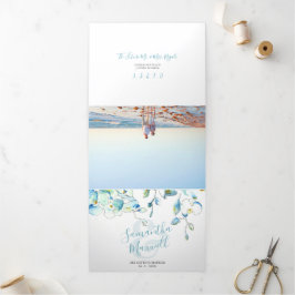Tropical Blue Orchid Trifold Brautparty Dreifach Gefaltete Einladung