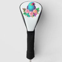 Tropical Blue Parrot mit tropischen Blume