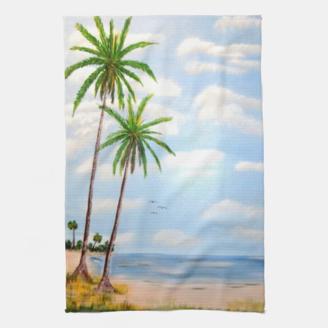 Tropical Blue Sky Geschirrtuch (Vertikal)