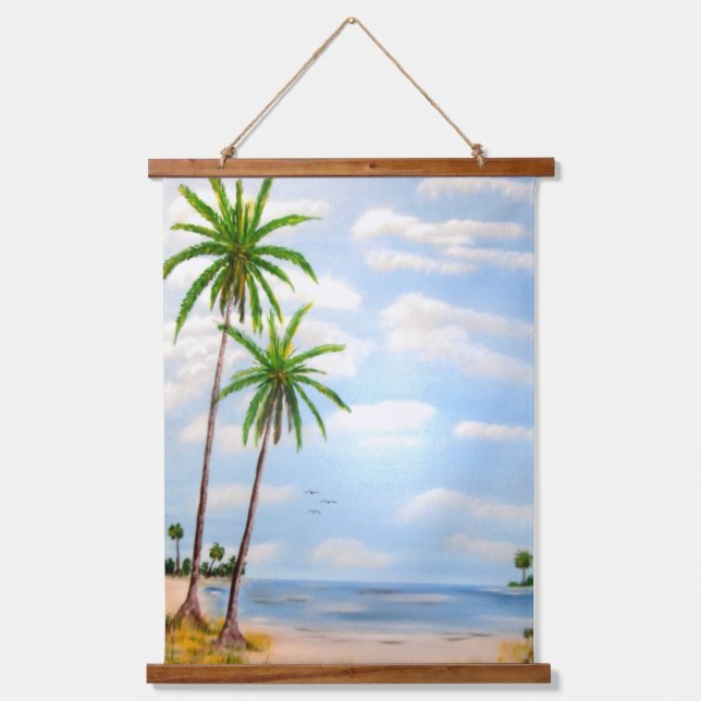 Tropical Blue Sky Wandteppich Mit Holzrahmen (Vorderseite)