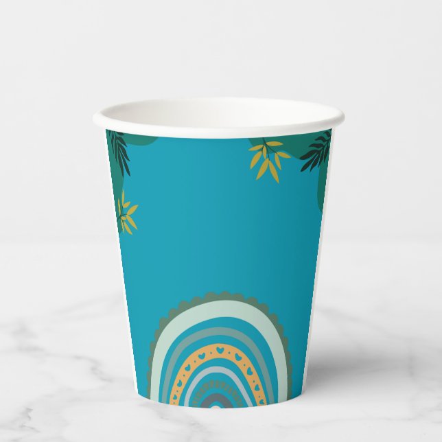 Tropical Blue Teal Pappbecher (Vorderseite)