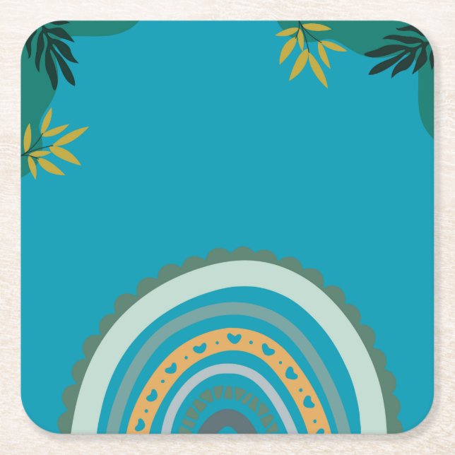 Tropical Blue Teal Rechteckiger Pappuntersetzer (Vorderseite)