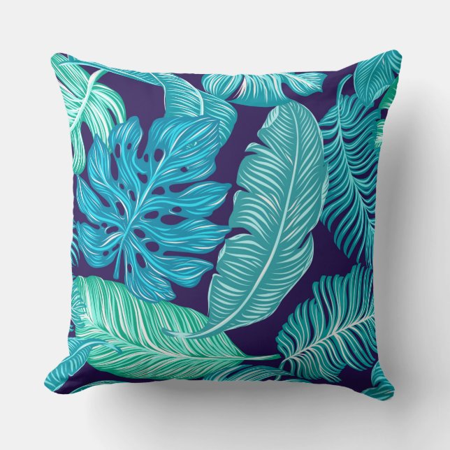 Tropical Blue Throw Kissen (Vorderseite)