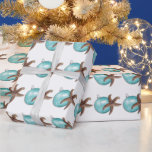 Tropical Blue und Brown Christmas Starfish Geschenkpapier<br><div class="desc">Tropisches Weihnachtsgeschenk. Qualitätsverpackungspapier auf einer Rolle mit blau-braun,  Seestern und Ziermuster auf weißem Papier. Farben zum Thema Strand für eine Feier an der Küste.</div>
