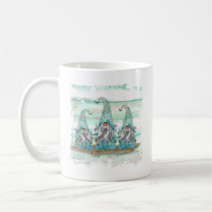Tropical Blue Watercolor Beach Gnomes Kaffeetasse