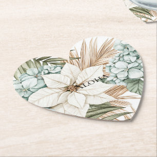 Tropical Blue White Blume Hochzeit Untersetzer