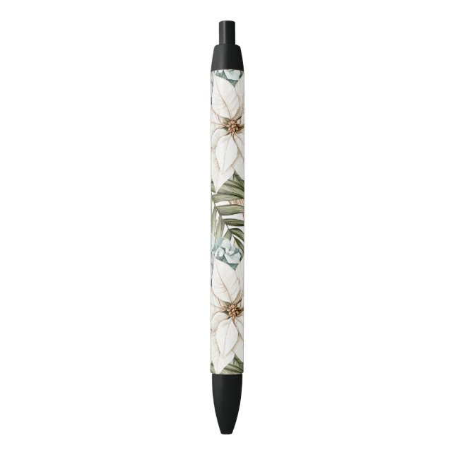 Tropical Blue White Flowers Wedding Kugelschreiber (Vorderseite Vertikal)