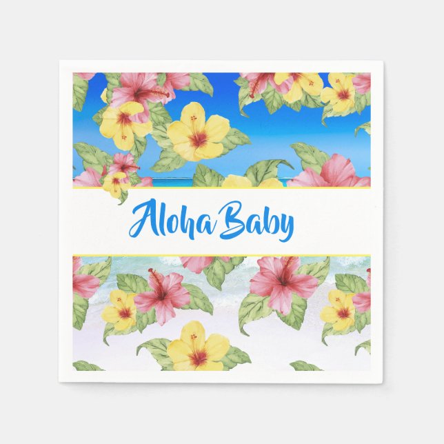 Tropical Blume Baby Dusche Hibiskus Serviette (Vorderseite)