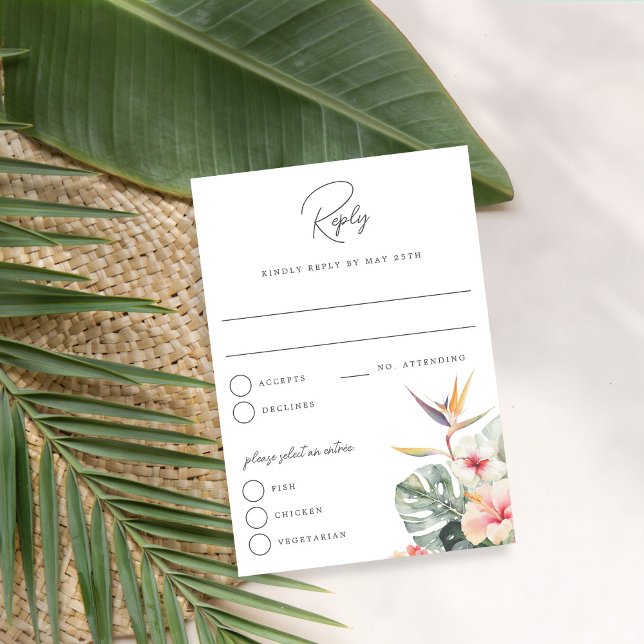 Tropical Boho Botanical Wedding Antwort (Von Creator hochgeladen)