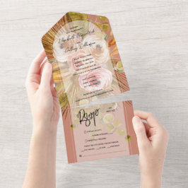 Tropical Boho Floral Arch All In One Einladung