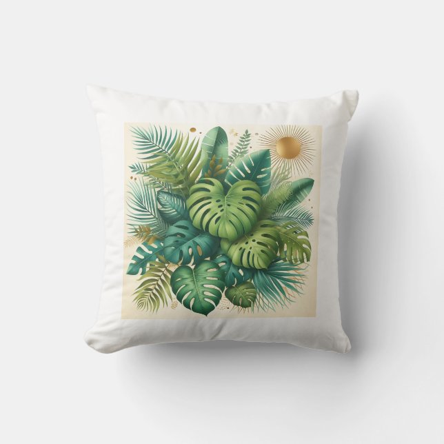 Tropical Boho Throw Kissen Abdeckung (Vorderseite)