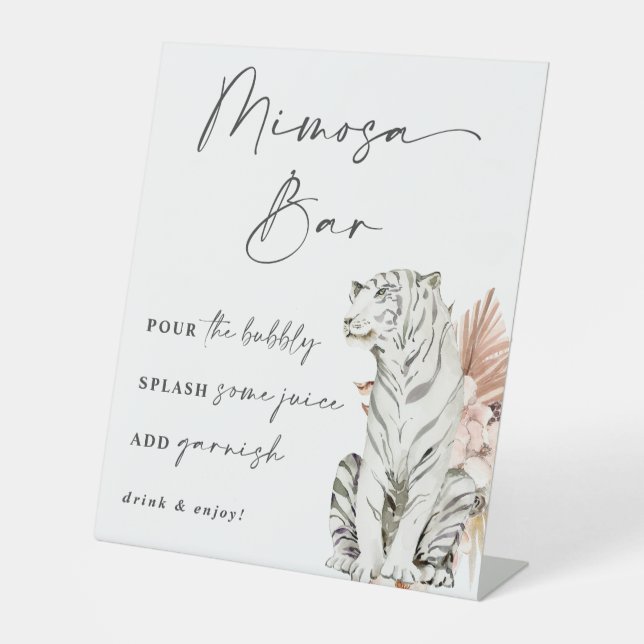 Tropical Boho Tigers Mimosa Bar Sockelschild (Vorderseite)