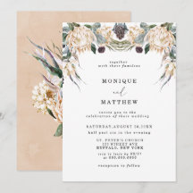 Tropical Boho White Protea Floral Wedding