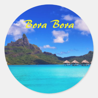 Tropical Bora Bora Landschaftlicher Inselurlaub Runder Aufkleber