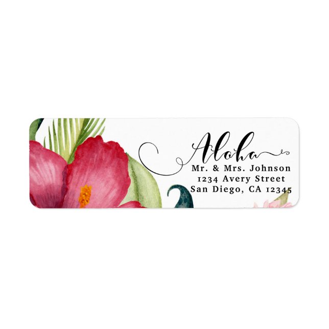 Tropical Botanical Floral Aloha Elegante Einladung (Vorne)