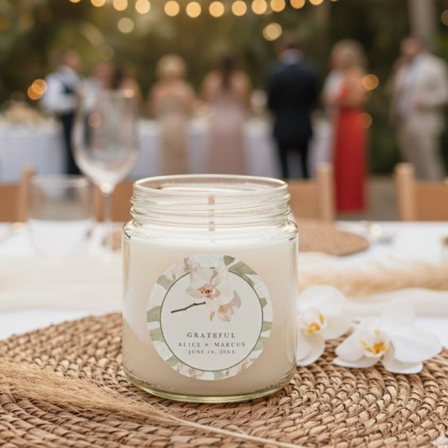 Tropical Botanical Garden Wedding Thank You Favor Runder Aufkleber (Von Creator hochgeladen)