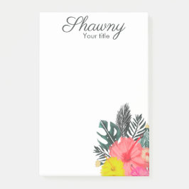Tropical Botanical Makeup Artist Salon Beauty Post-it Klebezettel