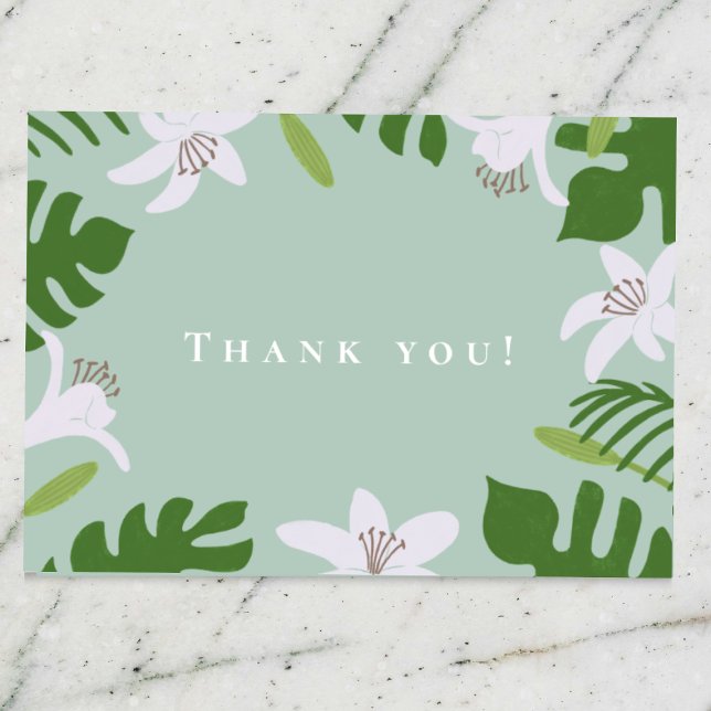 Tropical Botanical Modern Wedding Danke Karte (Von Creator hochgeladen)
