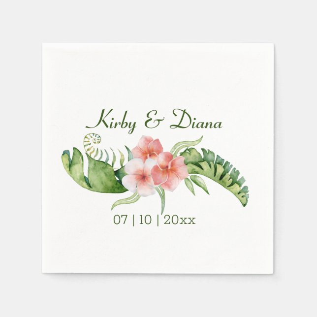 Tropical Bouquet Wedding Serviette (Vorderseite)