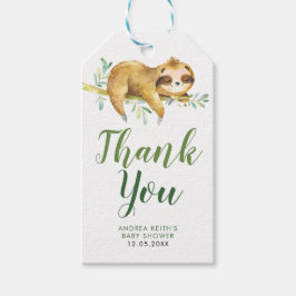 Tropical Boy Sloth Baby Dusche Danke Tag Geschenkanhänger