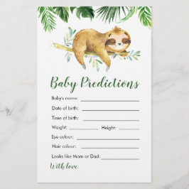 Tropical Boy Sloth Baby Shower Baby Vorhersagen