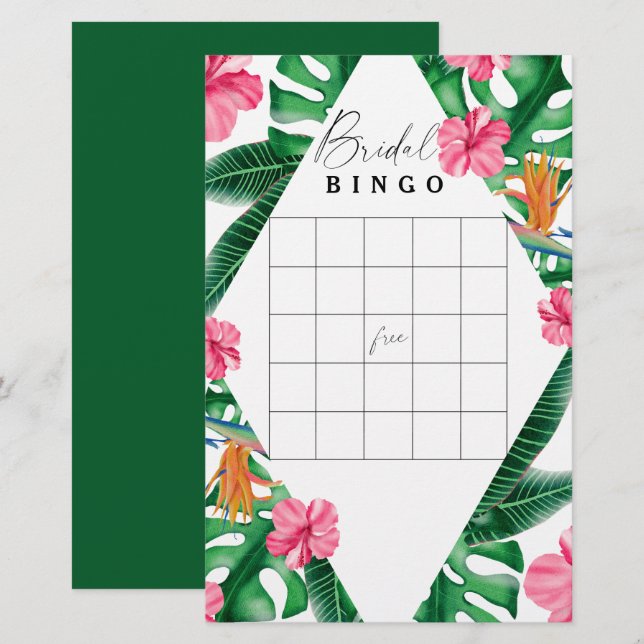 Tropical - Brautparty-Bingo-Spiel (Vorne/Hinten)