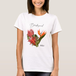 Tropical Breeze Bridesmaid Script Blumenhochzeit T-Shirt