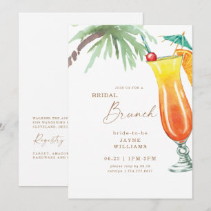 Tropical Bridal Brunch farbenfroh  Einladung