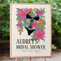 Tropical Bridal Lingerie Brautparty Event Sign
