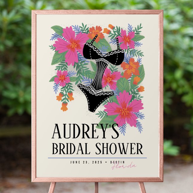 Tropical Bridal Lingerie Brautparty Event Sign Poster (Von Creator hochgeladen)