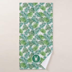 Tropical Bright Green Palm Blätter Mustertücher Badhandtuch Set