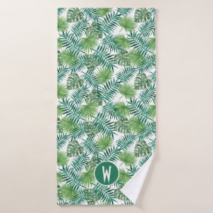 Tropical Bright Green Palm Blätter Mustertücher Badhandtuch Set