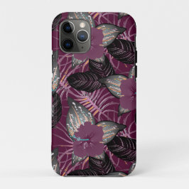 Tropical Burgundy Hibiskus Floral Case-Mate iPhone Hülle