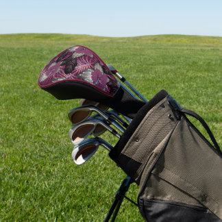 Tropical Burgundy Hibiskus Floral Golf Headcover