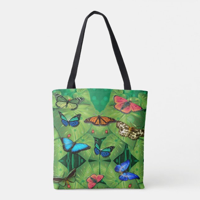Tropical Butterfly Garden Tote Bag Tasche (Rückseite)