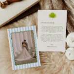 Tropical Cabana Striped Wedding Photo  Dankeskarte<br><div class="desc">Share your appreciation with this elegant photo wedding thank you card featuring a classic blue stripe background and a soft scalloped border framing your favorite wedding photo. The timeless coastal-inspired design highlights your picture beautifully while adding a touch of charm and texture. Perfect for beach weddings, nautical celebrations, or classic...</div>