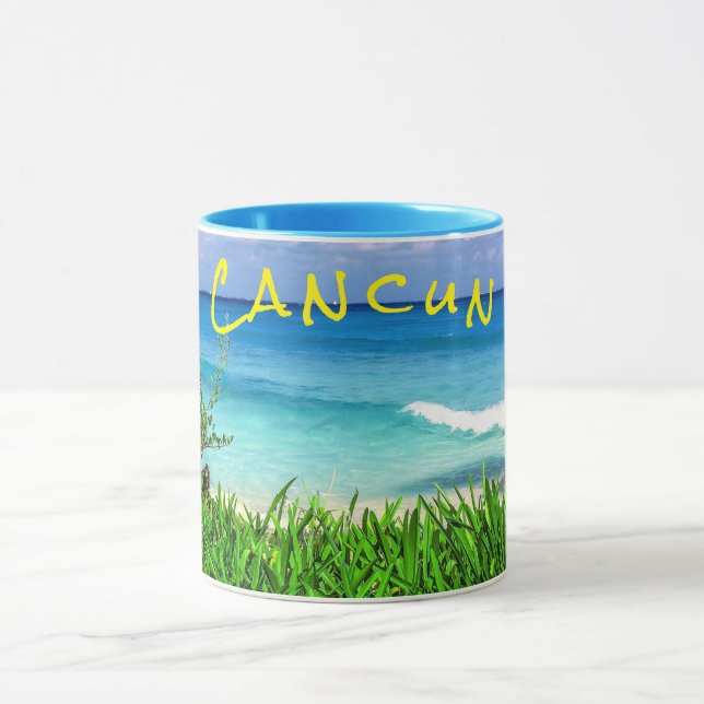 Tropical Cancun Mexico Beach Sea Paradies Tasse (Zentrum)